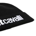 Just Cavalli logo-embroidered ribbed-knit beanie - Black
