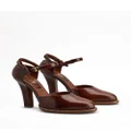 Tod's logo-plaque leather pumps - Brown