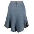 Gimaguas Diana asymmetric panelled denim skirt - Blue
