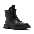 Ash lace-up combat leather boots - Black