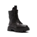 Ash lace-up combat leather boots - Black