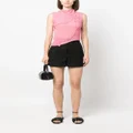 Moschino floral-appliqué high-waist mini shorts - Black