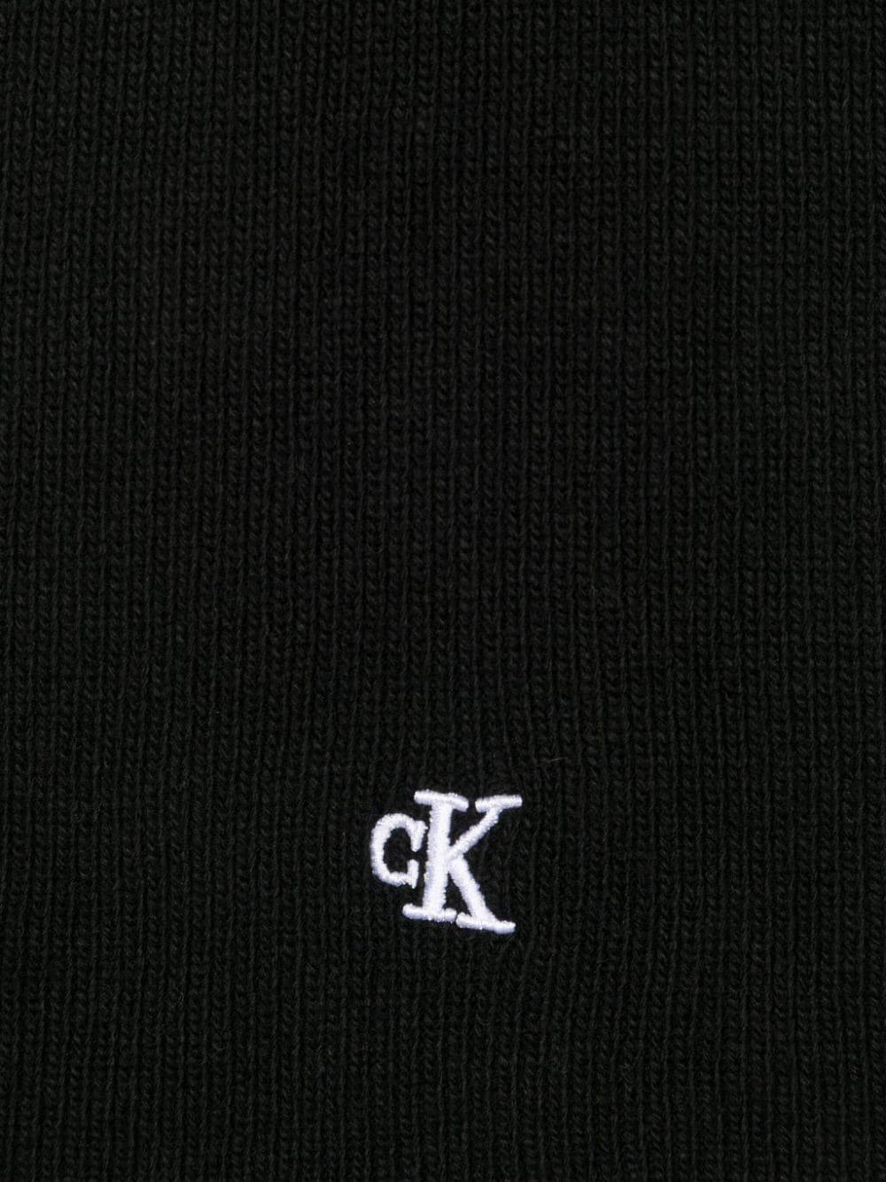 Calvin Klein Jeans logo-embroidered scarf - Black
