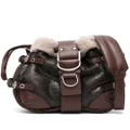 Blumarine leather belt-embellished bucket bag - Brown