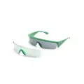 Emporio Armani rectangle-frame interchangeable-lenses sunglasses - Green