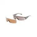 Emporio Armani rectangle-frame interchangeable-lenses sunglasses - Brown