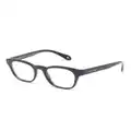 Giorgio Armani logo-lettering round-frame glasses - Black