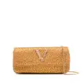Versace Virtus rhinestone-embellished shoulder bag - Yellow