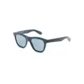 Alexander McQueen logo-debossed square-frame sunglasses - Blue
