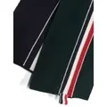 Thom Browne tricolour detail knitted scarf - Blue