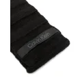 Calvin Klein logo-tag ribbed headband - Black