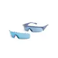 Emporio Armani rectangle-frame interchangeable-lenses sunglasses - Blue