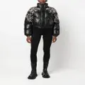 Philipp Plein crystal-embellished leather puffer jacket - Black
