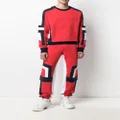 Balmain drawstring panelled track pants - Red