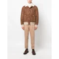 Brunello Cucinelli long-sleeved button-up leather jacket - Brown