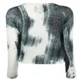 John Richmond abstract-pattern ribbed-knit jumper - Black