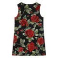 Dolce & Gabbana Kids rhinestone-embellished rose-print dress - Black
