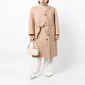 Theory wool-cashmere belted-waist coat - Pink