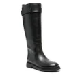 Tory Burch Double T leather knee boots - Black
