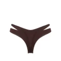 Mugler Cut-out double-layer bikini bottom - Brown