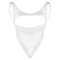 Mugler cut-out scoop-neck body - White