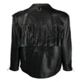 John Richmond fringed leather shirt - Black