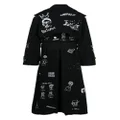 KidSuper embroidered cotton trench coat - Black