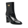Moschino logo-plaque leather ankle boots - Black