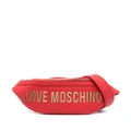 Love Moschino logo-lettering faux-leather belt bag - Red