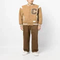 CHOCOOLATE logo-patch baseball-collar bomber jacket - Brown