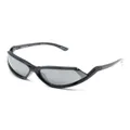 Balenciaga Eyewear Side Xpand Mirror oval-frame sunglasses - Black