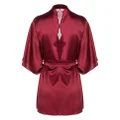 Fleur Of England Gisele belted silk-blend robe - Red