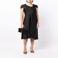 Victoria Beckham cap-sleeve draped dress - Black