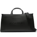 Lanvin logo-embossed leather tote bag - Black