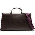 Lanvin logo-embossed leather tote bag - Red