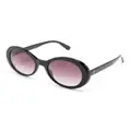 Stella McCartney Eyewear oval-frame logo sunglasses - Black