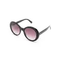 Stella McCartney Eyewear oval-frame logo sunglasses - Black