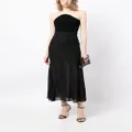 Lardini sheer-panel wool midi skirt - Black