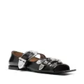 Toga Pulla buckle-fastening open-toe ballerina shoes - Black