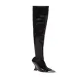 Philipp Plein patent-leather over-knee boots - Black
