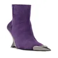Philipp Plein pointed-toe suede ankle boots - Purple