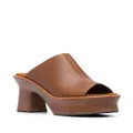 Ferragamo peep-toe platform leather mules - Brown