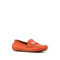 Ferragamo Gancini-plaque leather loafers - Orange