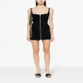 Mugler panelled zip-front minidress - Black
