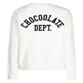 CHOCOOLATE number-patch crew-neck sweatshirt - White