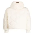 CHOCOOLATE logo-appliqué quilted padded jacket - White