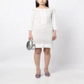 Christian Dior Pre-Owned guipure-lace three-quarter-sleeved dress - White