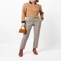 Paule Ka houndstooth-check tailored trousers - Brown