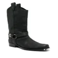 Philipp Plein logo-lettering leather boots - Black
