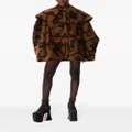Nina Ricci cocoon leopard-print jacket - Brown